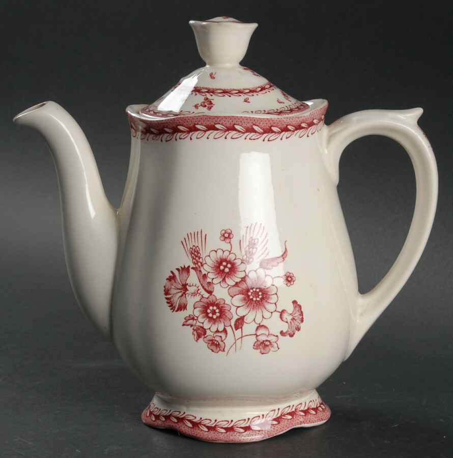 Finn Flower Red (Cream Background) Coffee Pot & Lid by Arabia of Finland-1