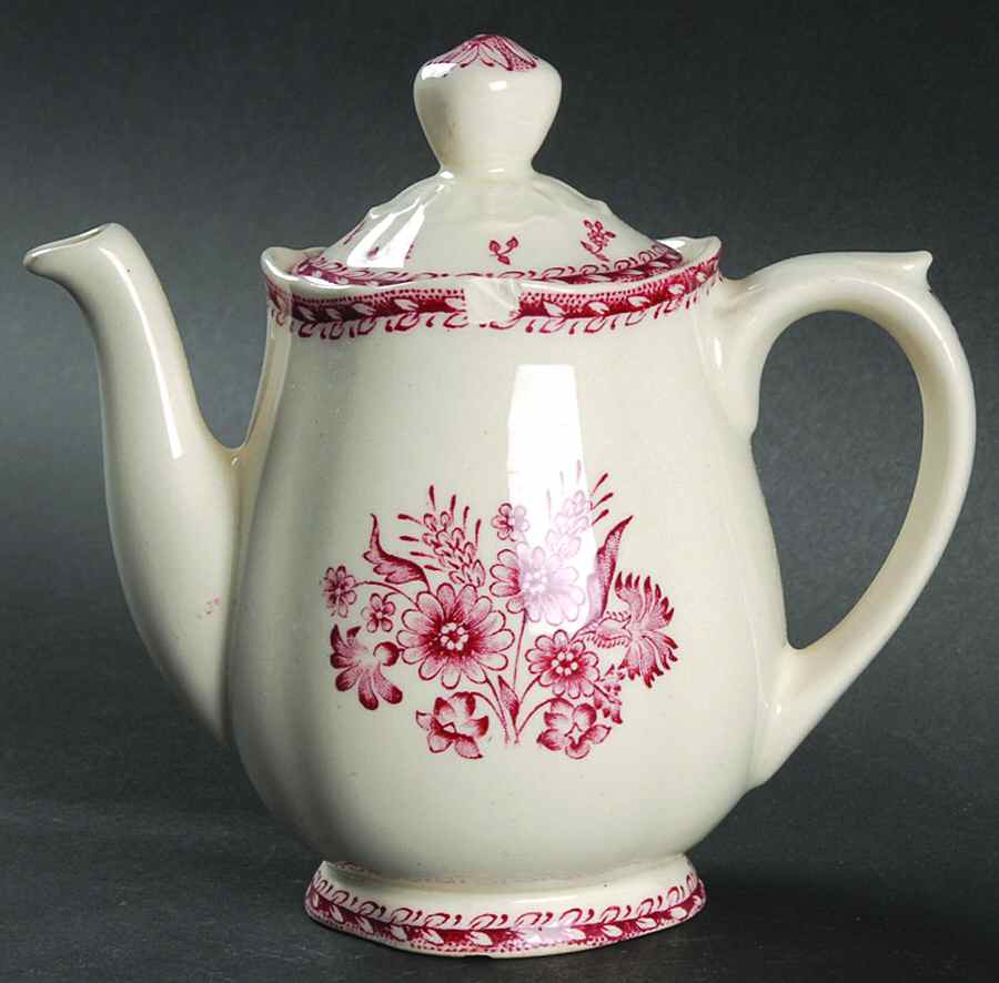 Finn Flower Red (Cream Background) Individual Coffee Pot & Lid by Arabia of Finland-1