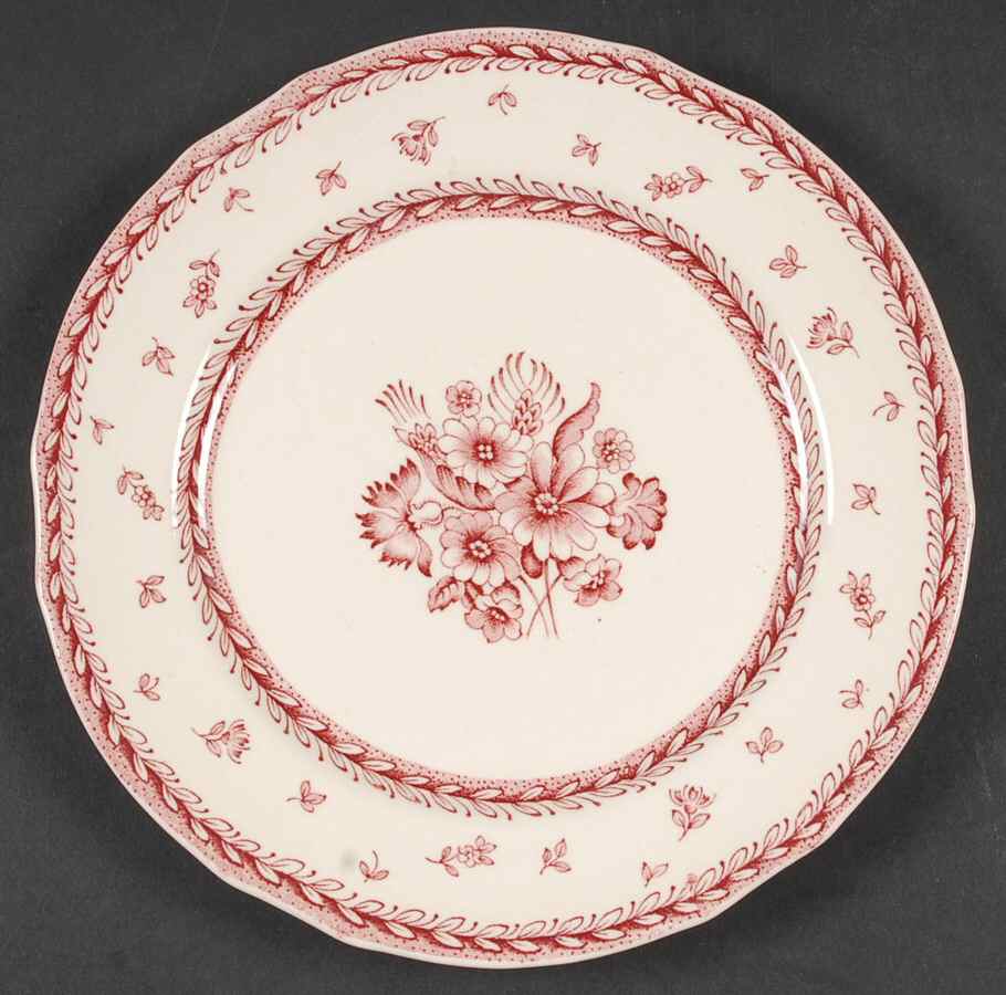 Finn Flower Red (Cream Background) Salad Plate by Arabia of Finland-1