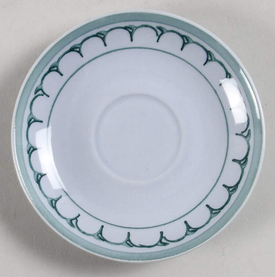 Green Thistle Saucer for Flat Demitasse Cup by Arabia of Finland-1
