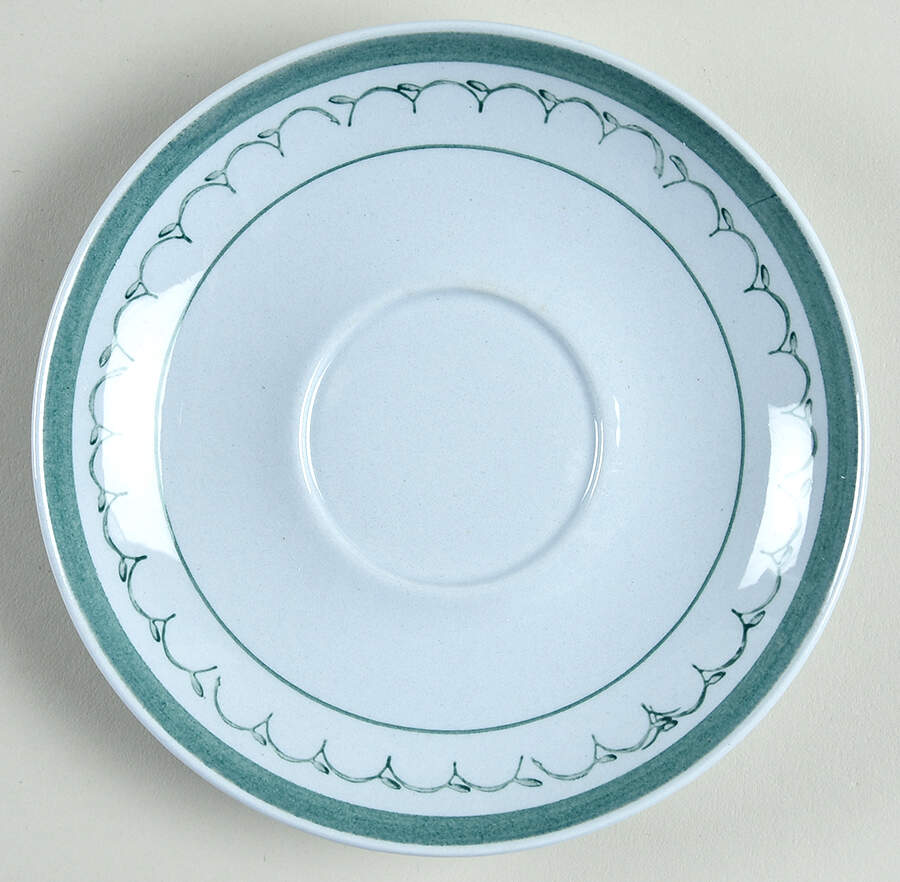 Green Thistle Saucer for Flat Cup by Arabia of Finland-1