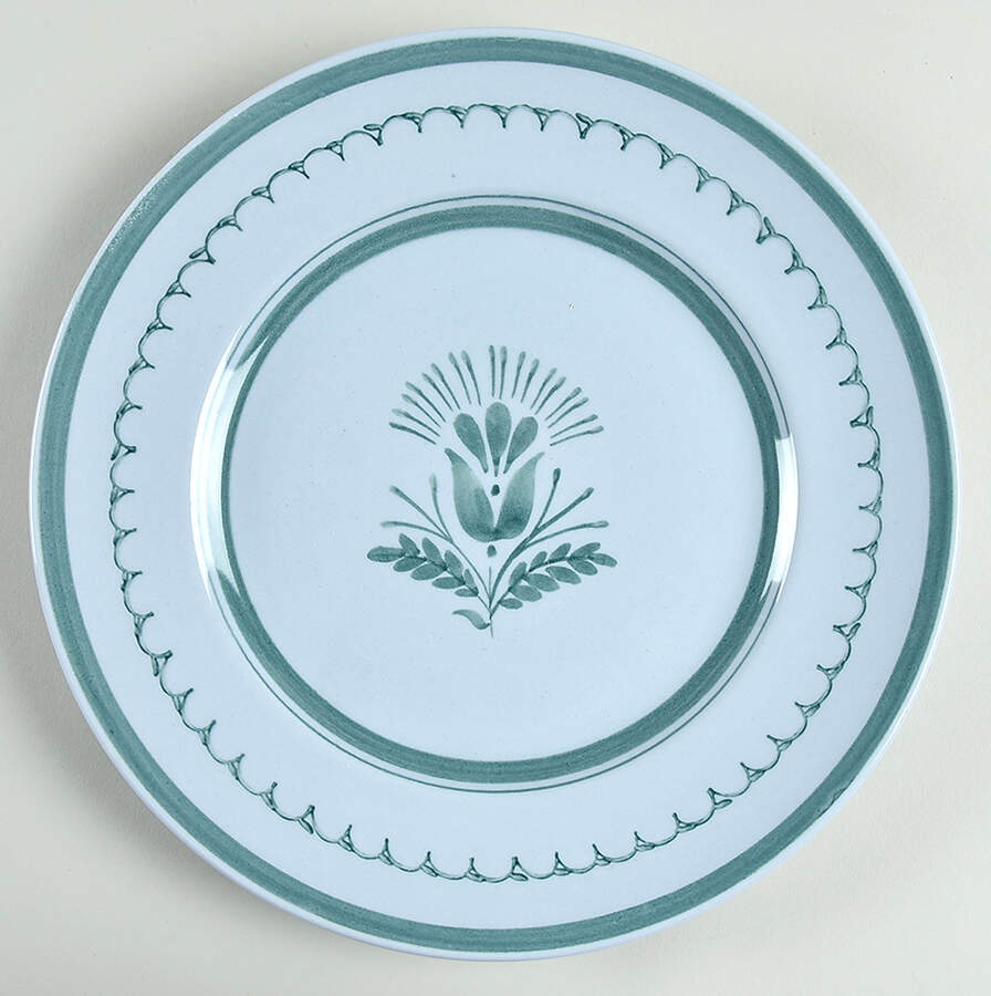 Green Thistle Dinner Plate by Arabia of Finland-1