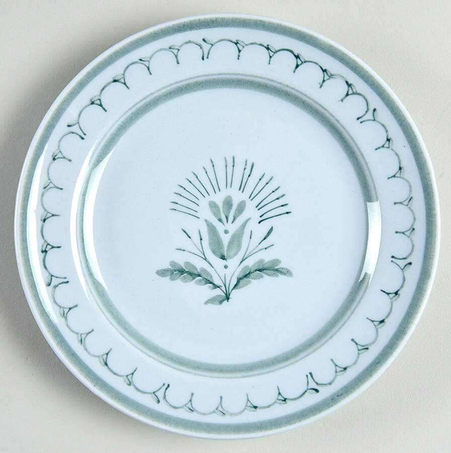 Green Thistle Bread & Butter Plate by Arabia of Finland-1