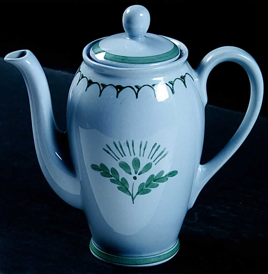 Green Thistle Individual Coffee Pot & Lid by Arabia of Finland-1