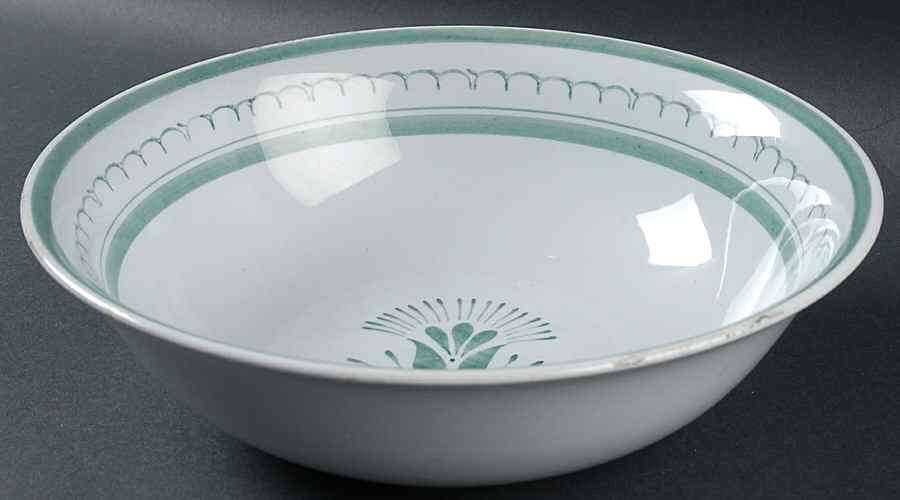 Green Thistle 10" Round Vegetable Bowl by Arabia of Finland-1