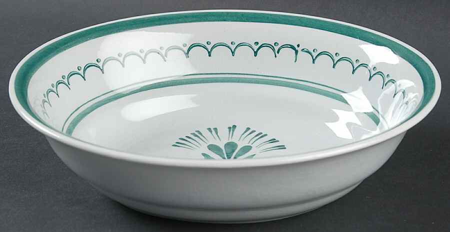 Green Thistle 8" Oval Vegetable Bowl by Arabia of Finland-1