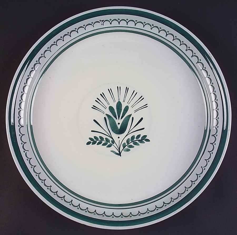 Green Thistle 13" Chop Plate (Round Platter) by Arabia of Finland-1