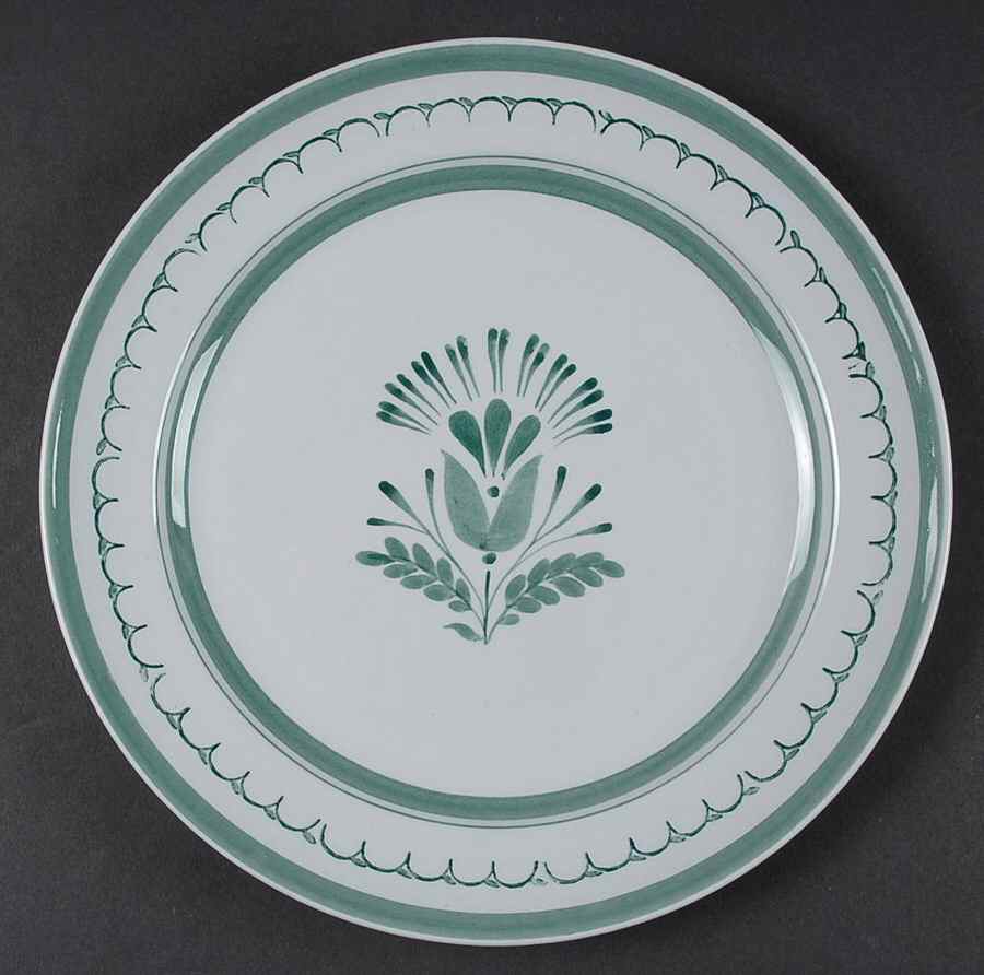 Green Thistle Luncheon Plate by Arabia of Finland-1