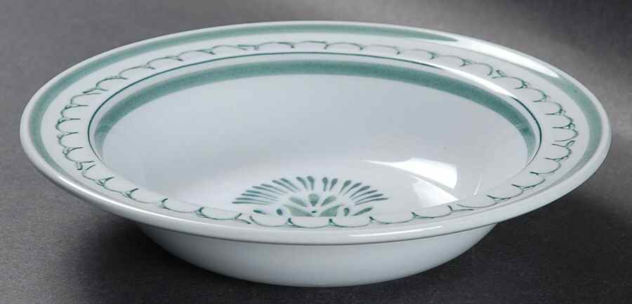 Green Thistle Rim Cereal Bowl by Arabia of Finland-1