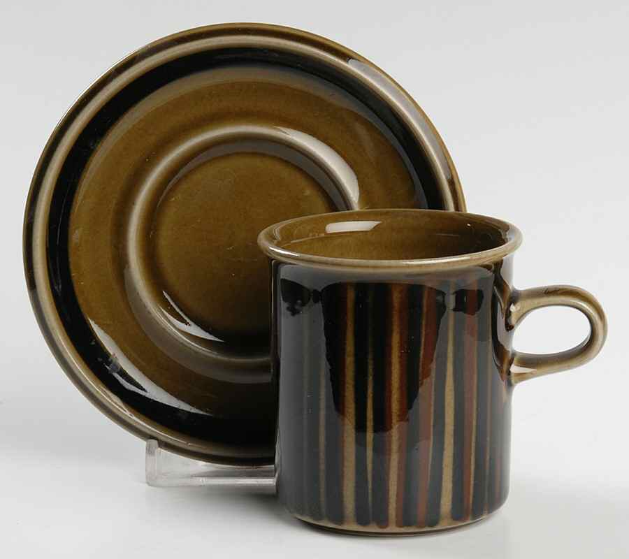 Kosmos Flat Demitasse Cup & Saucer Set by Arabia of Finland-1