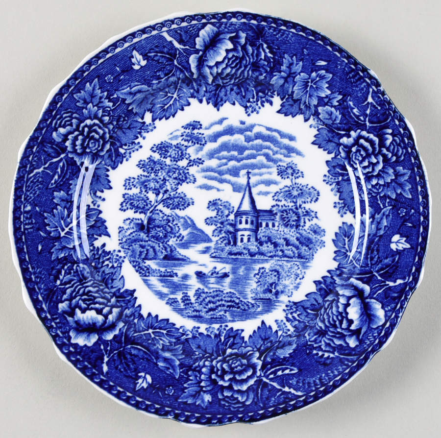 Landscape Blue Dessert/Pie Plate by Arabia of Finland-1
