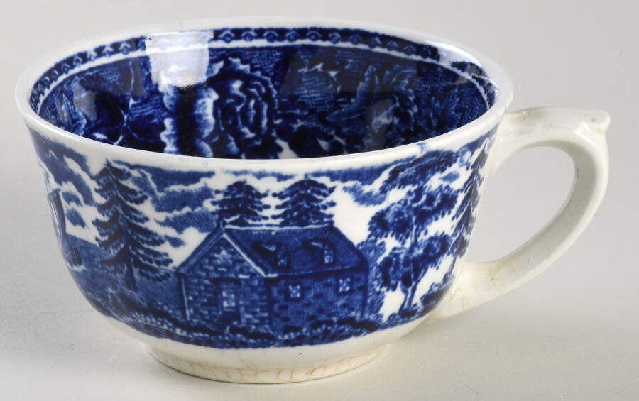 Landscape Blue Flat Cup by Arabia of Finland-1