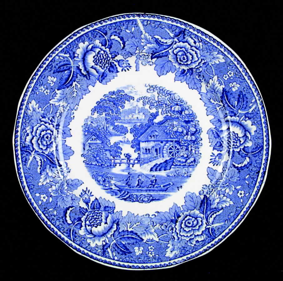 Landscape Blue Dinner Plate by Arabia of Finland-1