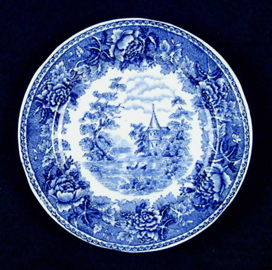 Landscape Blue Bread & Butter Plate by Arabia of Finland-1