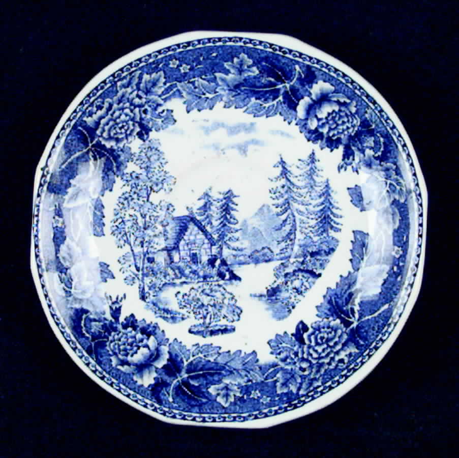 Landscape Blue Saucer for Flat Cup by Arabia of Finland-1