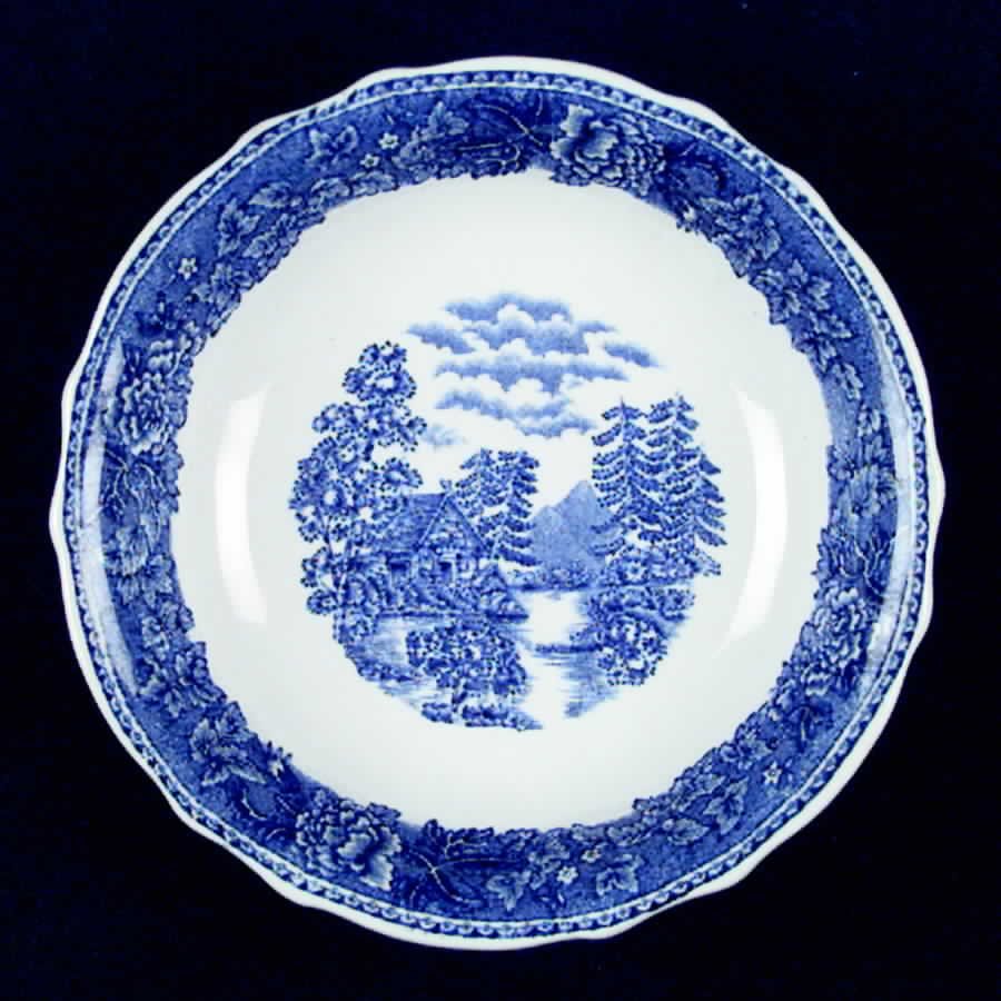 Landscape Blue Coupe Soup Bowl by Arabia of Finland-1