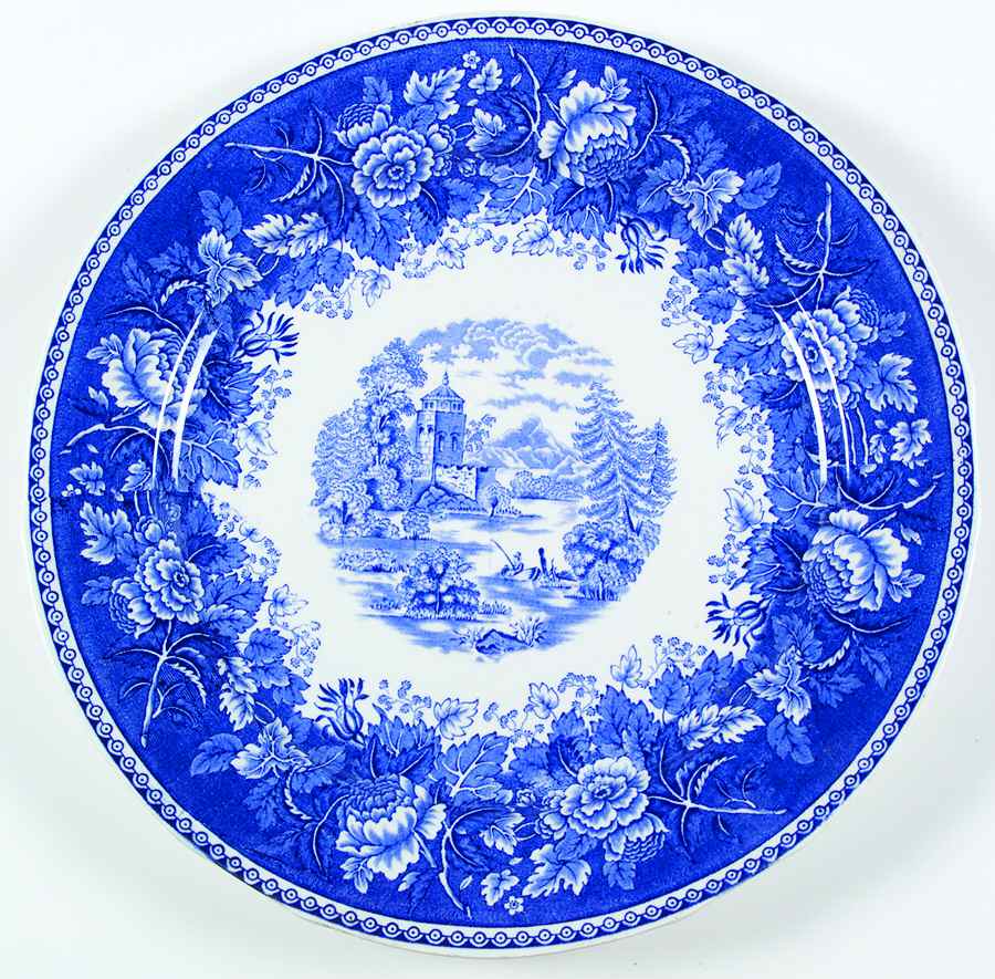 Landscape Blue 13" Chop Plate (Round Platter) by Arabia of Finland-1