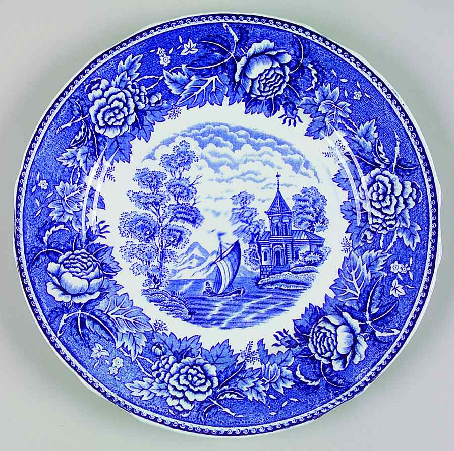Landscape Blue Luncheon Plate by Arabia of Finland-1
