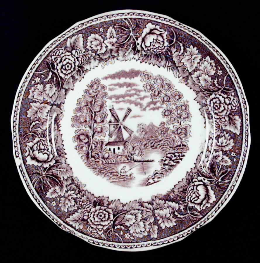 Landscape Brown Salad Plate by Arabia of Finland-1
