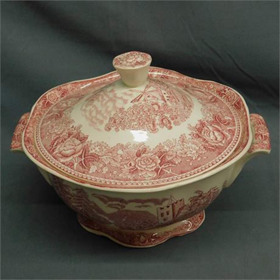 Landscape Red Round Covered Vegetable by Arabia of Finland-1