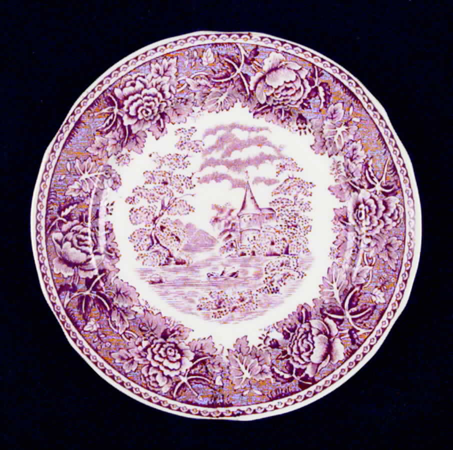 Landscape Red Bread & Butter Plate by Arabia of Finland-1