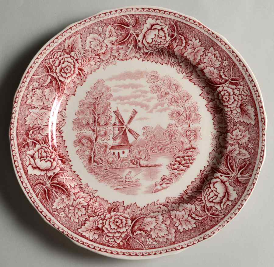 Landscape Red Salad Plate by Arabia of Finland-1