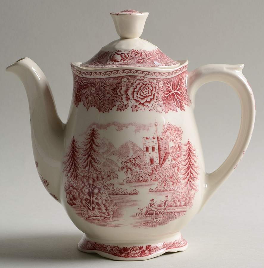 Landscape Red Small Teapot & Lid by Arabia of Finland-1