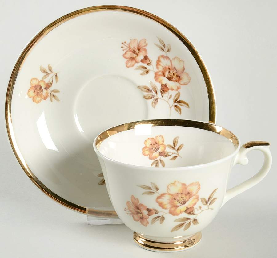 Myrna Footed Cup & Saucer Set by Arabia of Finland-1