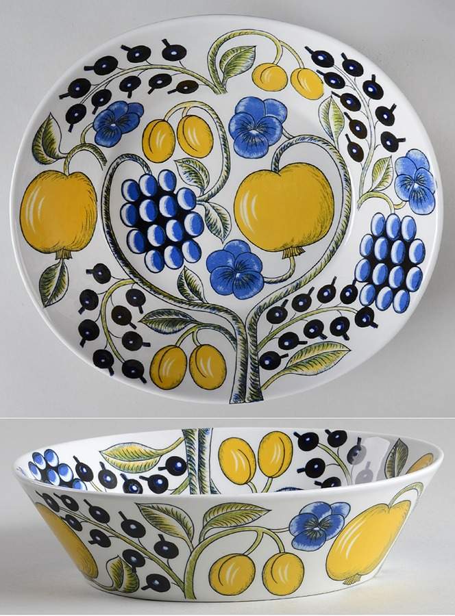 Paratiisi 9" Oval Vegetable Bowl by Arabia of Finland-1
