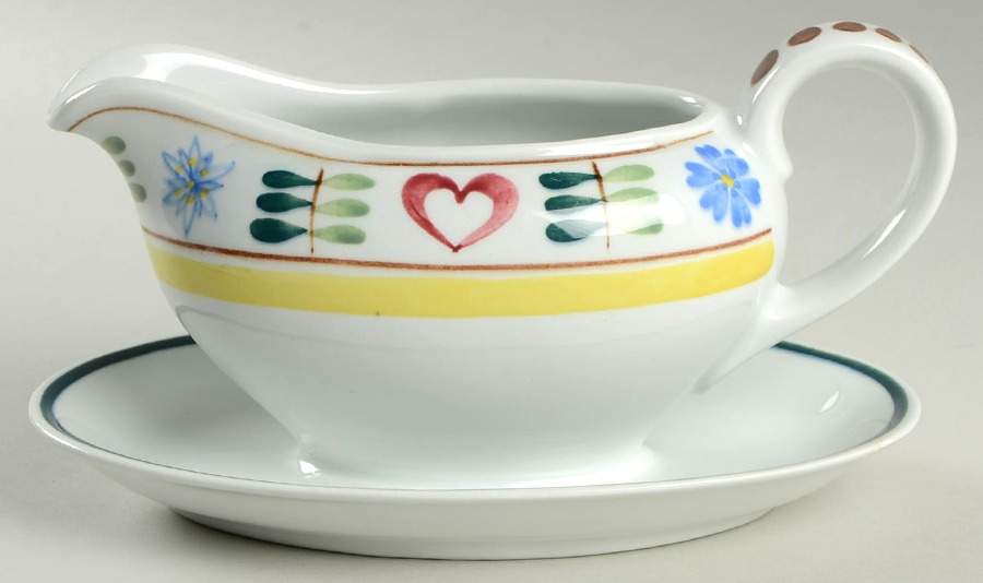 Pirtti Gravy Boat with Attached Underplate by Arabia of Finland-1
