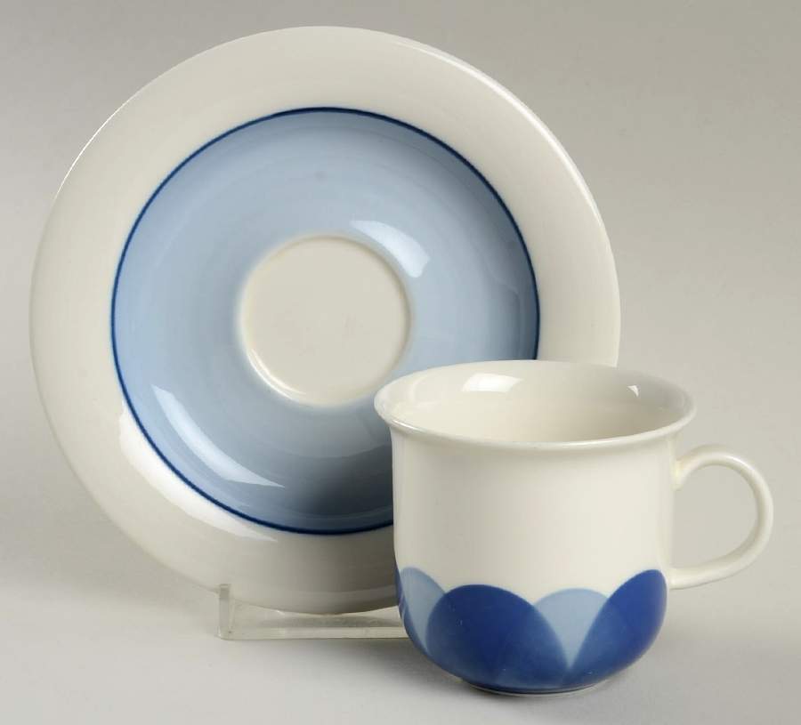 Pudas Arctica Flat Demitasse Cup & Saucer Set by Arabia of Finland-1