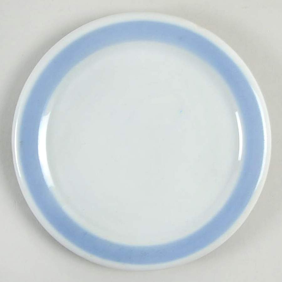 Ribbons Blue (White Background) 4" Round Trivet by Arabia of Finland-1