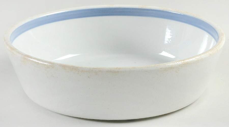 Ribbons Blue (White Background) 9" Round Baker by Arabia of Finland-1