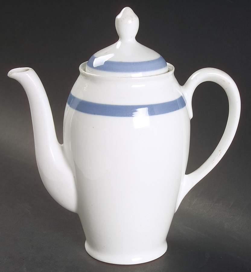 Ribbons Blue (White Background) Mini Coffee Pot & Lid by Arabia of Finland-1