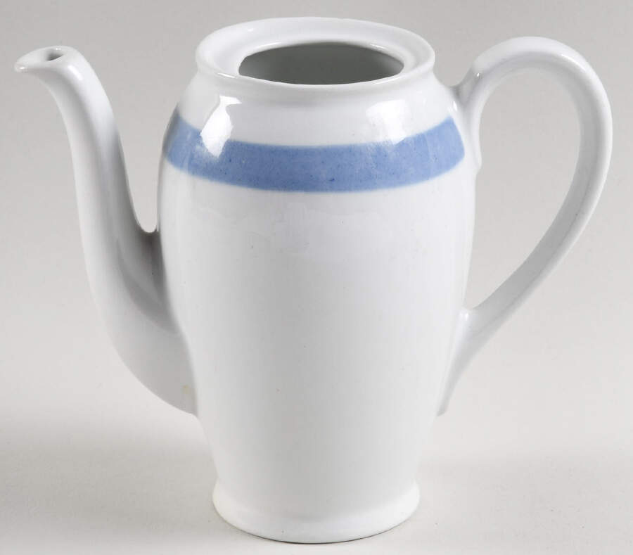 Ribbons Blue (White Background) Mini Coffee Pot No Lid by Arabia of Finland-1