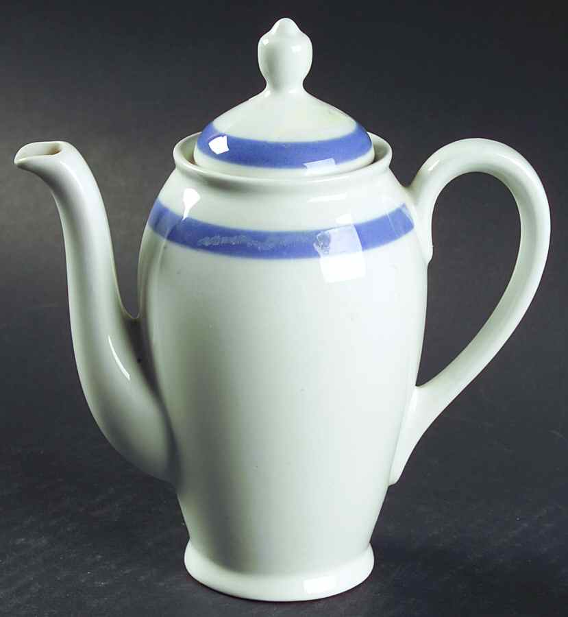 Ribbons Blue (White Background) Mini Coffee Pot & Lid by Arabia of Finland-1