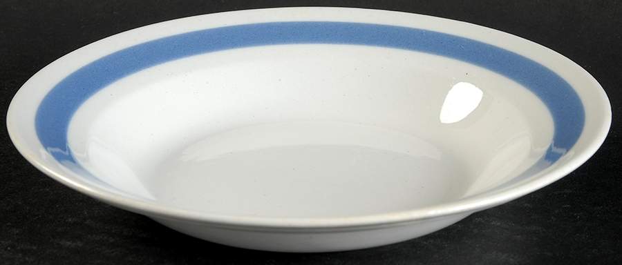 Ribbons Blue (White Background) Rim Soup Bowl by Arabia of Finland-1
