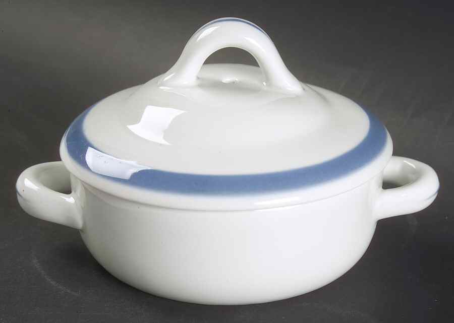 Ribbons Blue (White Background) Individual Casserole & Lid by Arabia of Finland-1