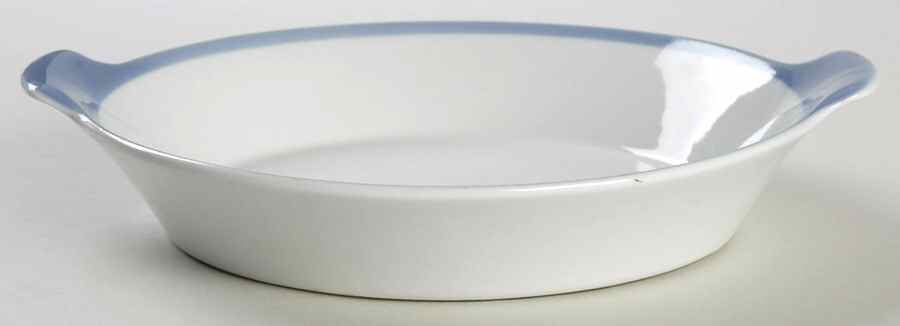 Ribbons Blue (White Background) 8" Augratin by Arabia of Finland-1