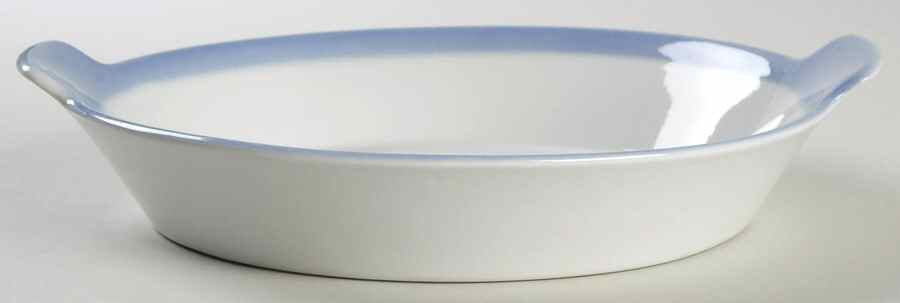 Ribbons Blue (White Background) 10" Augratin by Arabia of Finland-1