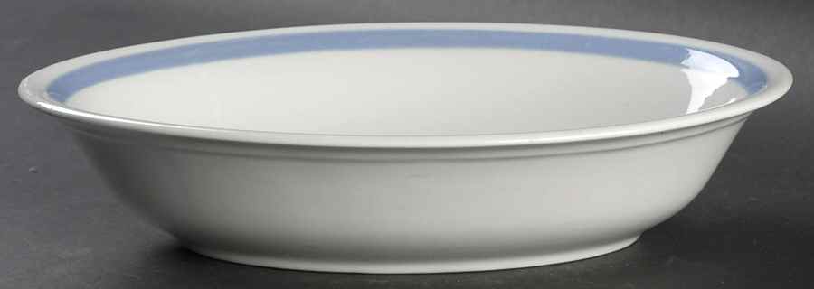 Ribbons Blue (White Background) 10" Oval Vegetable Bowl by Arabia of Finland-1