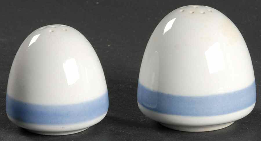 Ribbons Blue (White Background) Salt & Pepper Set by Arabia of Finland-1