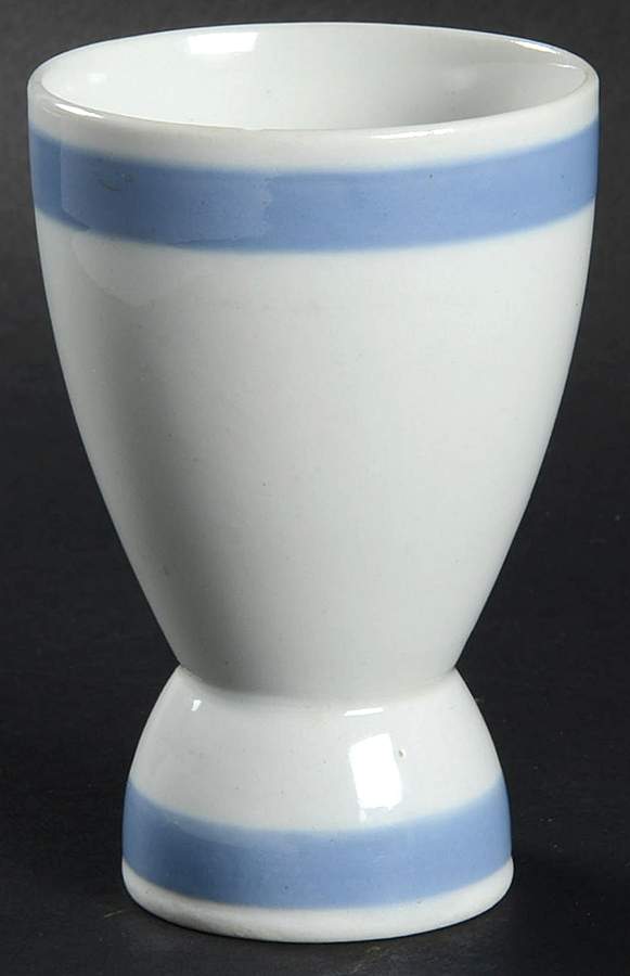 Ribbons Blue (White Background) Double Egg Cup by Arabia of Finland-1