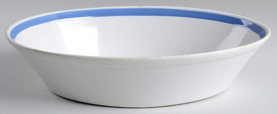 Ribbons Blue (White Background) 12'' Oval Baker by Arabia of Finland-1