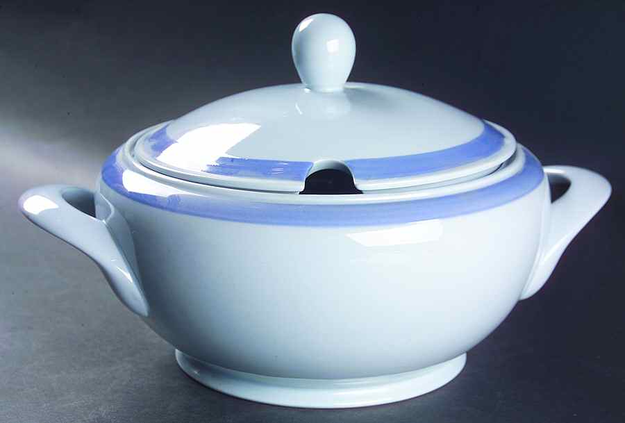 Ribbons Blue (Light Blue Background) Tureen &  Lid by Arabia of Finland-1