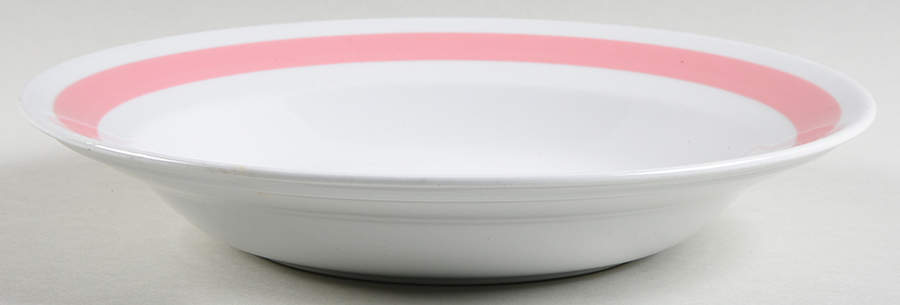 Ribbons Pink Large Rim Soup Bowl by Arabia of Finland-1
