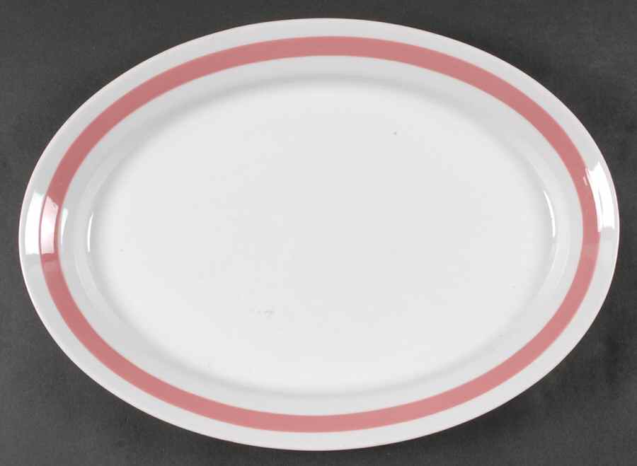 Ribbons Pink 15" Oval Serving Platter by Arabia of Finland-1