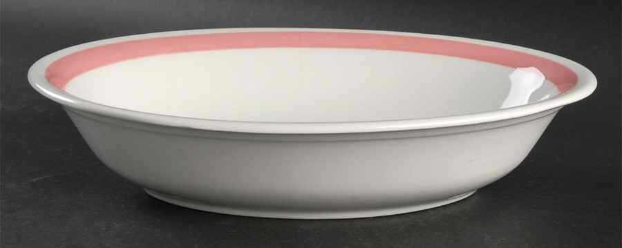 Ribbons Pink 10" Oval Vegetable Bowl by Arabia of Finland-1