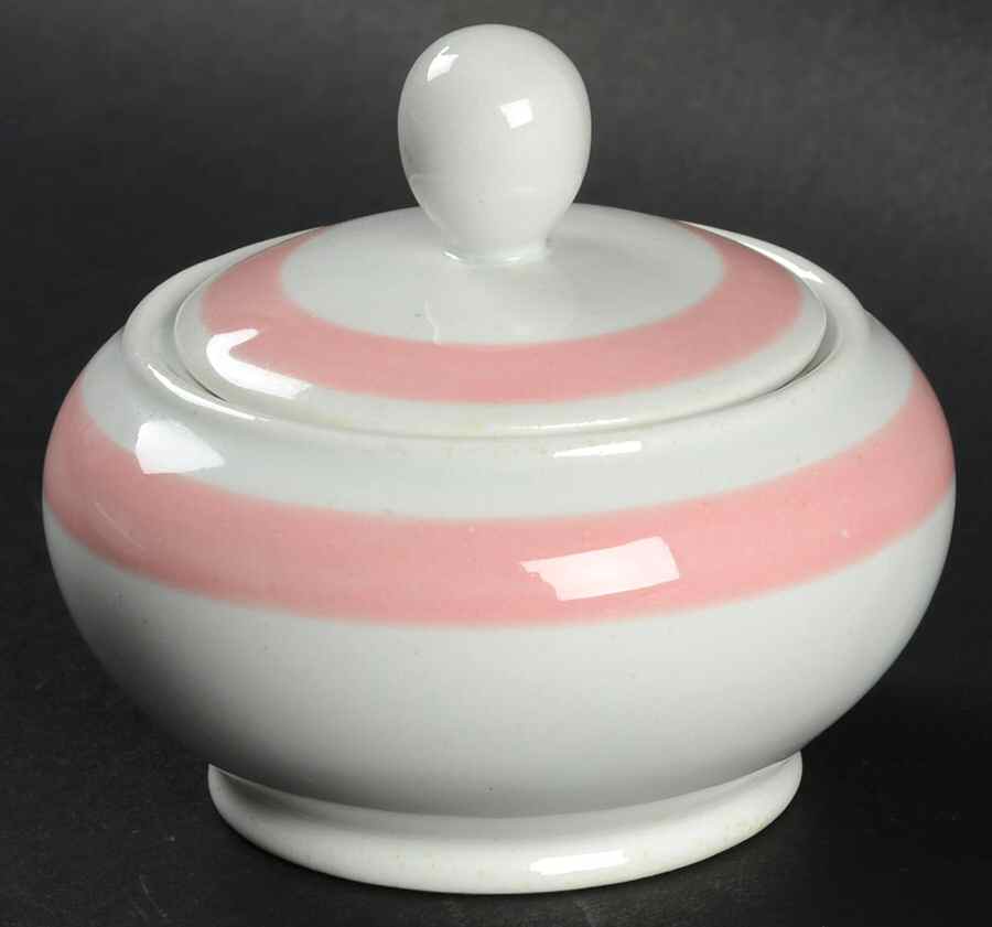 Ribbons Pink Mini Sugar Bowl & Lid by Arabia of Finland-1