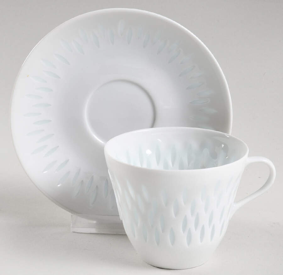 Rice (Grains) Flat Cup & Saucer Set by Arabia of Finland-1